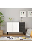 DEMONTE DECOR 3 Kapaklı Avatar Konsol, Çok Amaçlı Dolap, Ayakkabılık Beyaz-royalmermer - 1