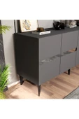 DEMONTE DECOR Vania Konsol 4 Kapaklı Antrasit-gümüş - 4