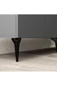 DEMONTE DECOR İRİS KONSOL 4 KAPAKLI RAFLI ANTRASİT-ALTIN - 4