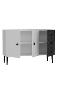 DEMONTE DECOR 3 Kapaklı Avatar Konsol, Çok Amaçlı Dolap, Ayakkabılık Beyaz-royalmermer - 4