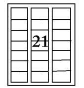 63,5*38 MM LASER ETİKET 1 SAYFADA 21 ADET ETİKET 100 LÜ PAKET - 1