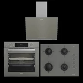 Arçelik Yeni Model Gri Buhar Destekli Cam Ankastre Set thumbnail 1