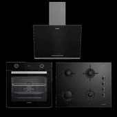 Arçelik Yeni Siyah Üçlü Cam Seri Ankastre Set thumbnail 1