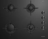 Arçelik Yeni Model Siyah Üçlü Cam Ankastre Set - 3