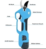 Suca SC 8610A LED Ekranlı Akülü Şarjlı Budama Makası 32 mm - 4