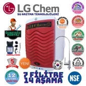 LG Chem GOLD BEYAZ KIRMIZI POMPALI MONTAJ DAHİL 12 LİTRE 7 FİLTRE 14 AŞAMA SU ARITMA CİHAZI - 1