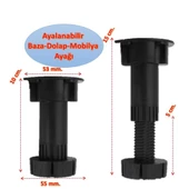 Ayarlanabilir Baza Ayağı 10-15 cm - Tezgah ve Mobilya Ayağı 300 Adet - 5