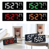 Alfalink Dereceli LED Dijital Masa Saati Termometre Alarm Takvimli Turuncu - 5