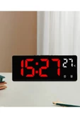 Alfalink Dereceli LED Dijital Masa Saati Termometre Alarm Takvimli Turuncu - 2