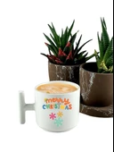 DeepCraft Best Quality 'Merry Christmas' T Kulplu Kupa Yılbaşı,Sevgililer Günü, Hediyelik Kupa 185ML - 1
