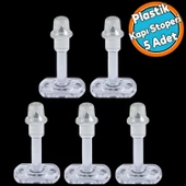 Şeffaf Plastik Kapı Pencere Arkası Tampon 8 CM Vidalı Duvar Koruyucu Silikon Stoper 5 Adet thumbnail 1