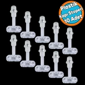 Şeffaf Plastik Kapı Pencere Arkası Tampon 8 CM Vidalı Duvar Koruyucu Silikon Stoper 10 Adet thumbnail 1