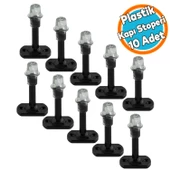 Parlak Siyah Plastik Kapı Pencere  Tampon 8 CM Vidalı Duvar Koruyucu Silikon Stoper 10 Adet thumbnail 1