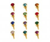 Qpp Kulak Delme Küpesi 12 Çift Sarıya Karışık - 1