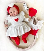 Kalp Baskılı Kutulu 5 Parça Hastane Çıkışı Seti Kırmızı thumbnail 5