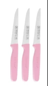 Sürbısa 3 Adet Sebze & Meyve Bıçağı Lazer Bilemeli Pembe 61004 LZ - 1
