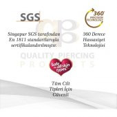 Qpp Kulak Delme Küpesi 12 Çift Sarıya Beyaz Büyük Taş - 3