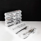 Porsima Te-192 6 lı Makyaj Fırçası Kalemlik Diş Fırçası Kabı Çatal Kaşık Bıçak Saklama Kutusu Kabı Seti - 4