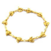 BZ Altın Kaplama Zirkon Taşlı Çiçek Bileklik BLK-894 - 1