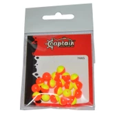 Captain 7665 Renkli Boncuk Yuvarlak 7,5mm Plastik Boncuk 20'li Paket Yellow/Red - 1