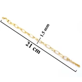 BZ Altın Kaplama Zincir - Hallow Bileklik BLK-985 - 5