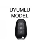 Peugeot 208 308 508 2008 3008 5008 Rifter Anahtar Koruma TPU Far Tuşlu Siyah/Krom thumbnail 2