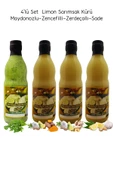 Limon Sarımsak Kürü 4 x 500 ml Cam El Yapımı (Sade-Zencefil-Zerdeçal-Maydanozlu - 1