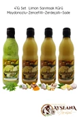 Limon Sarımsak Kürü 4 x 500 ml Cam El Yapımı (Sade-Zencefil-Zerdeçal-Maydanozlu - 2