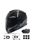 Y10-2X Bluetooth Kask Kulaklık 2 Kişi Bağlantılı Motosiklet Kask Kulaklık InterCom 5.3 - 4