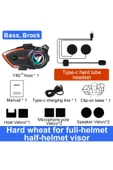 Y80-2X Motosiklet İntercom 2 Kişilik Bağlantı RGB Işıklı Kask Bluetooth Kulaklık Seti - 5
