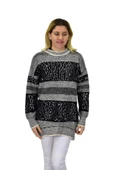 Kadın Pullu Çizgili Oversize Kazak 7592 BGL-ST04076 thumbnail 7