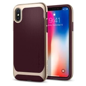 Spigen iPhone X ile Uyumlu Kılıf Neo Hybrid Burgundy - 1