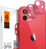 Spigen iPhone 12 Mini ile Uyumlu Kamera Lens Cam Ekran Koruyucu Glas.tR Optik (2 Adet) Red - 1