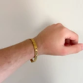 BZ Altın Kaplama Motifli Unisex Bileklik BLK-893 - 2