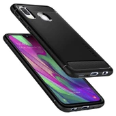 Spigen Galaxy A40 ile Uyumlu Kılıf Rugged Armor Black - 2