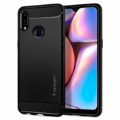 Spigen Galaxy A10s ile Uyumlu Kılıf Rugged Armor Matte Black thumbnail 1