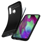 Spigen Galaxy A40 ile Uyumlu Kılıf Rugged Armor Black - 3