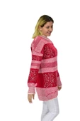 Kadın Pullu Çizgili Oversize Kazak 7592 BGL-ST04076 thumbnail 4