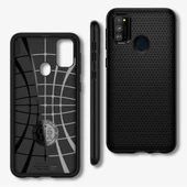 Spigen Galaxy M30s ile Uyumlu Kılıf Liquid Air Matte Black - 4
