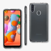 Spigen Galaxy M11 / Galaxy A11 ile Uyumlu Kılıf Liquid Crystal 4 Tarafı Tam Koruma Crystal Clear - 3