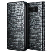 VRS Design Galaxy S8 ile Uyumlu Genuine Croco Diary Kılıf Dark Silver - 1