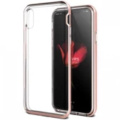 VRS Design iPhone X ile Uyumlu Crystal Bumper Kılıf Rose Gold - 1