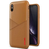 VRS iPhone Xs Max ile Uyumlu Leather Fit Label Kılıf Brown - 2