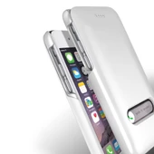 VRS iPhone 6/6S ile Uyumlu Slim Hard Slide Kılıf Pearl White Baby Pink - 1