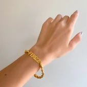 BZ Altın Kaplama İsim Yazılan Bileklik BLK-886 - 2