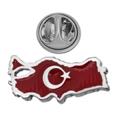 925 Ayar Gümüş Türkiye Haritası Rozet thumbnail 2