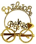 Bride To Be Yazılı Taç ve Bride To Be Yazılı Gözlük Seti Altın Renk - 1