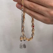 Gümüş Püsküllü Sıkma Kehribar Tesbih - 4