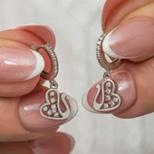 Gümüş Sallantılı Kuğu Kadın Küpe - 1