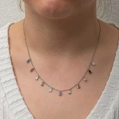 Gümüş Renkli Taşlı Şans Kadın Kolye thumbnail 4